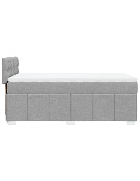 Giroletto a Molle con Materasso Grigio Chiaro 90x190 cm Tessuto