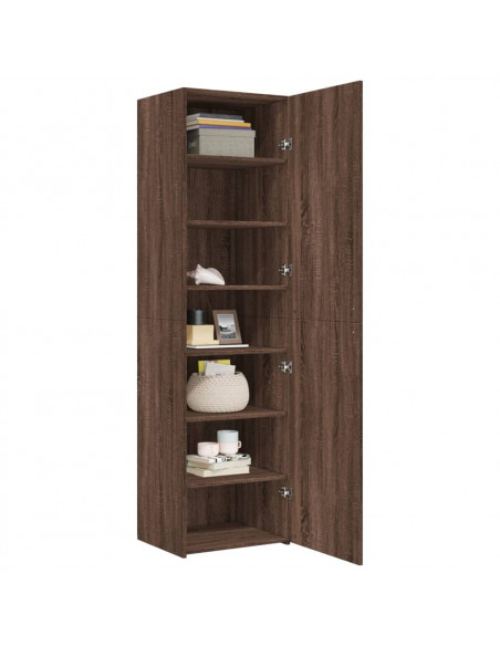 Credenza Rovere Marrone 50x42,5x185 cm in Legno Multistrato