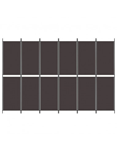 Divisorio a 6 Pannelli Marrone 300x200 cm in Tessuto