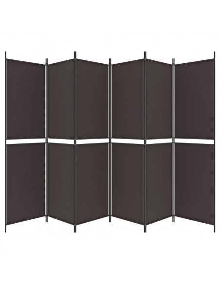 Divisorio a 6 Pannelli Marrone 300x200 cm in Tessuto