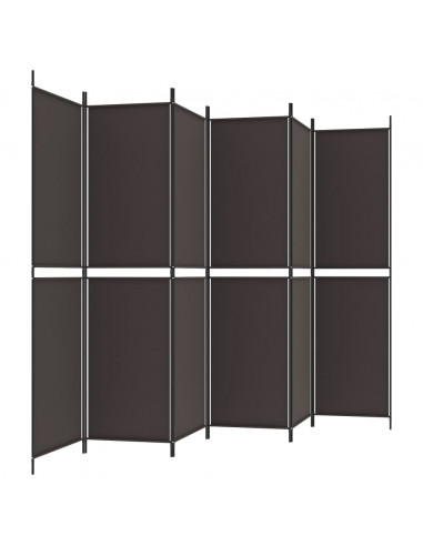 Divisorio a 6 Pannelli Marrone 300x200 cm in Tessuto
