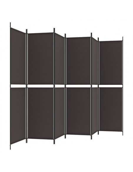 Divisorio a 6 Pannelli Marrone 300x200 cm in Tessuto