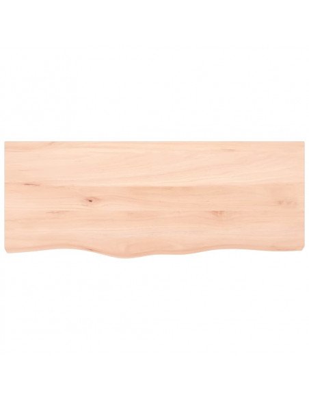 Piano Bagno 100x40x2 cm in Legno Massello Non Trattato