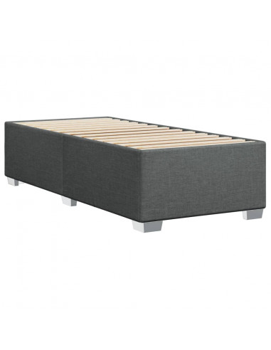 Giroletto a Molle con Materasso Grigio Scuro 100x200 cm Tessuto