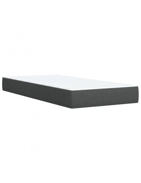 Giroletto a Molle con Materasso Grigio Scuro 100x200 cm Tessuto