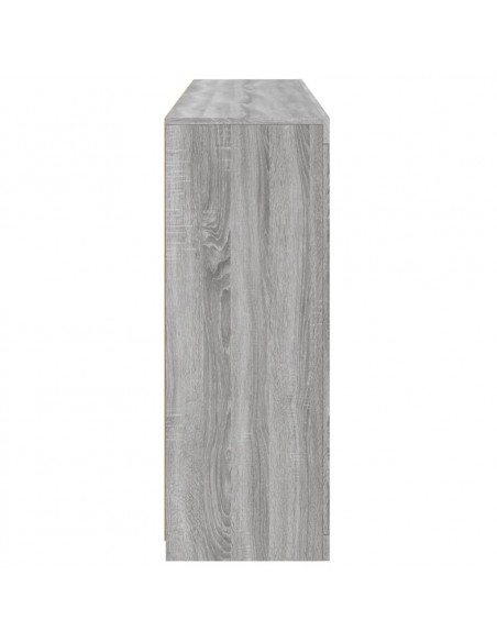 Credenze con Luci LED 3 pz Grigio Sonoma in Legno Multistrato