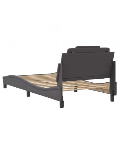 Giroletto con Luci LED Grigio 100x200 cm in Similpelle