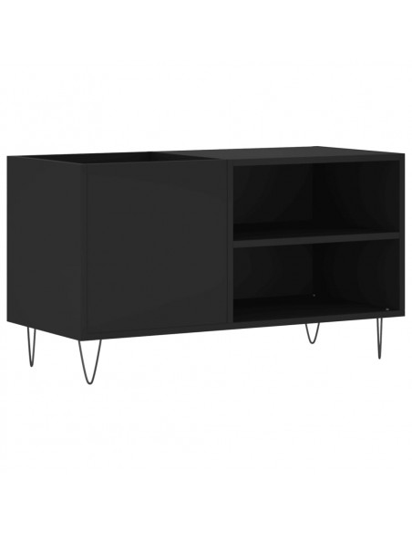 Mobile Porta Dischi Nero 85x38x48 cm in Legno Multistrato