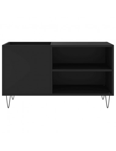 Mobile Porta Dischi Nero 85x38x48 cm in Legno Multistrato