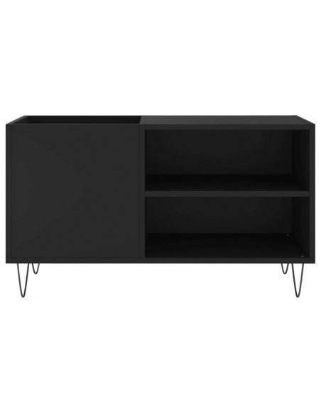 Mobile Porta Dischi Nero 85x38x48 cm in Legno Multistrato