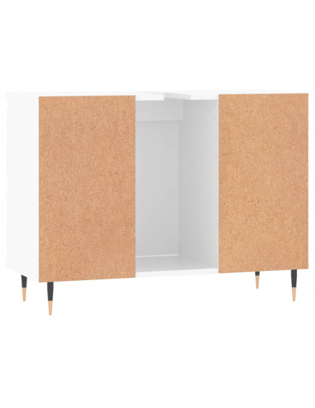 Armadietto Bagno Bianco Lucido 80x33x60cm in Legno Multistrato
