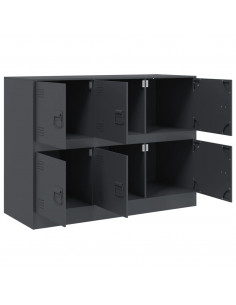 Credenza Antracite 99x39x73 cm in Acciaio 2