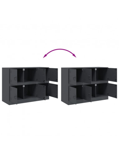 Credenza Antracite 99x39x73 cm in Acciaio