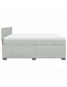 Giroletto a Molle con Materasso Grigio Chiaro 200x200cm Velluto 2