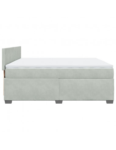 Giroletto a Molle con Materasso Grigio Chiaro 200x200cm Velluto