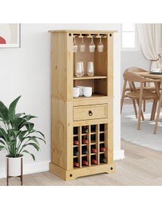 Portabottiglie Vino Corona 56x35x134,5cm Legno Massello di Pino 2