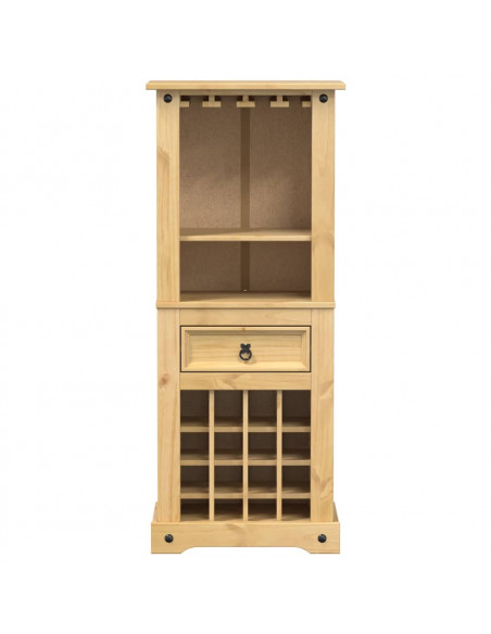 Portabottiglie Vino Corona 56x35x134,5cm Legno Massello di Pino