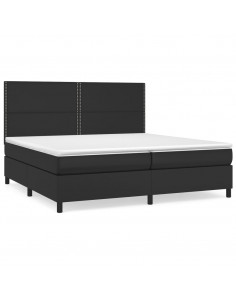 Giroletto a Molle con Materasso Nero 200x200 cm in Similpelle 2