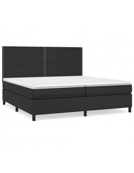 Giroletto a Molle con Materasso Nero 200x200 cm in Similpelle
