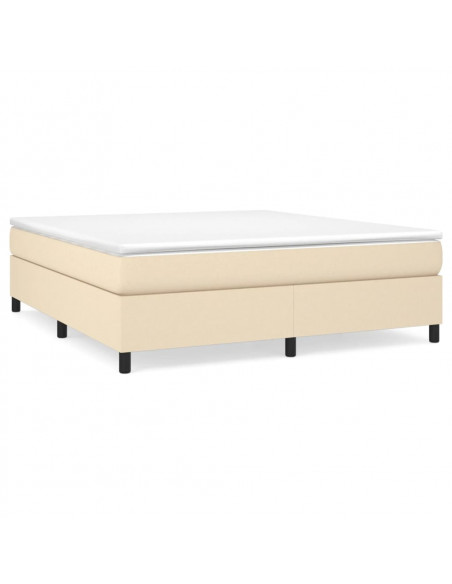 Giroletto a Molle con Materasso Crema 180x200 cm in Tessuto