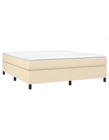 Giroletto a Molle con Materasso Crema 180x200 cm in Tessuto