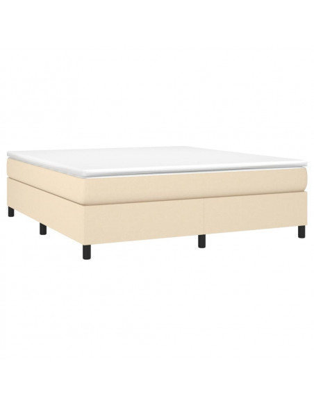 Giroletto a Molle con Materasso Crema 180x200 cm in Tessuto