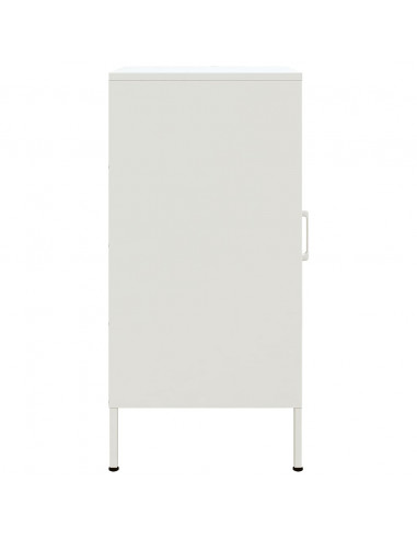Credenze 2pz Bianche 36x39x79 cm in Acciaio Laminato a Freddo