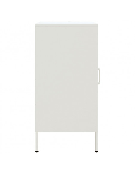Credenze 2pz Bianche 36x39x79 cm in Acciaio Laminato a Freddo