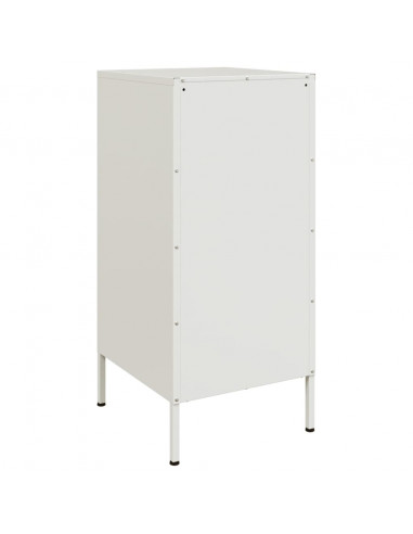 Credenze 2pz Bianche 36x39x79 cm in Acciaio Laminato a Freddo