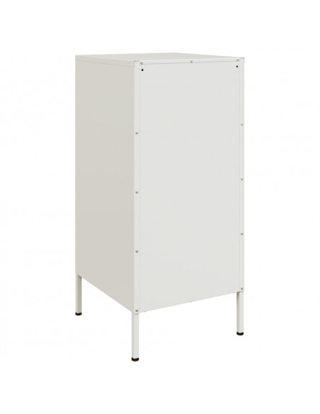 Credenze 2pz Bianche 36x39x79 cm in Acciaio Laminato a Freddo
