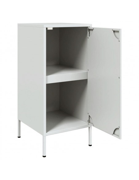 Credenze 2pz Bianche 36x39x79 cm in Acciaio Laminato a Freddo