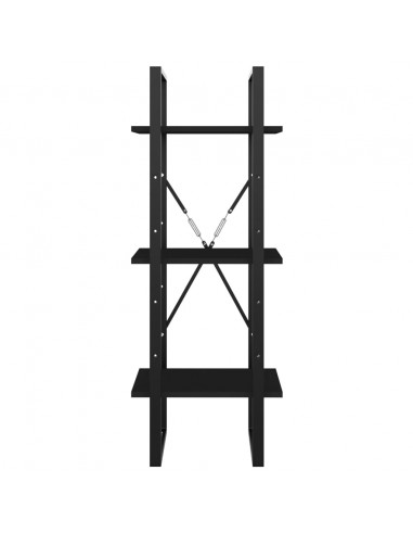 Libreria a 3 Ripiani Nera 40x30x105 cm in Legno Multistrato