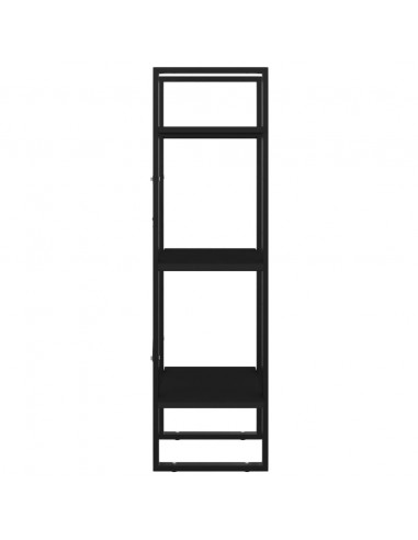 Libreria a 3 Ripiani Nera 40x30x105 cm in Legno Multistrato