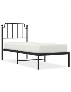 Giroletto con Testiera in Metallo Nero 80x200 cm 2