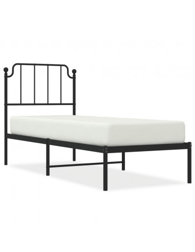 Giroletto con Testiera in Metallo Nero 80x200 cm