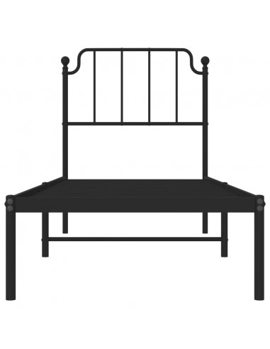 Giroletto con Testiera in Metallo Nero 80x200 cm