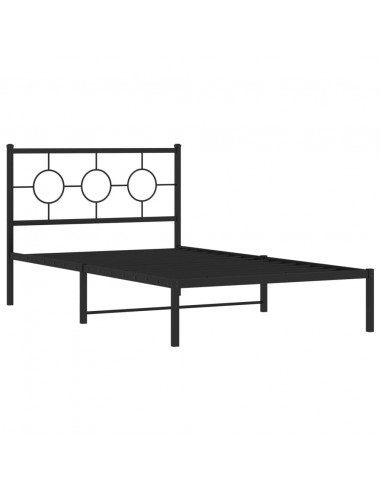 Giroletto con Testiera in Metallo Nero 107x203 cm