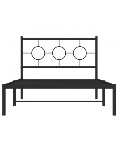 Giroletto con Testiera in Metallo Nero 107x203 cm