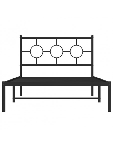 Giroletto con Testiera in Metallo Nero 107x203 cm