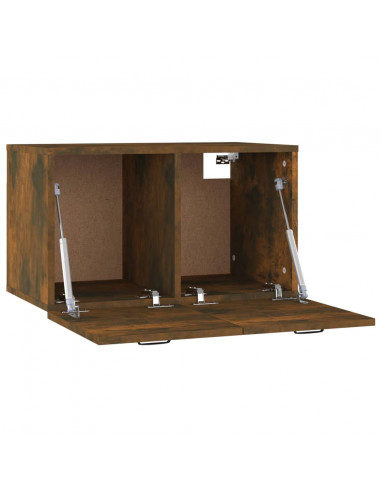 Armadietto a Muro Rovere Fumo 60x36,5x35 cm Legno Multistrato