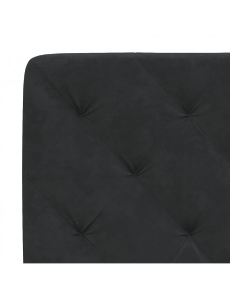 Giroletto con Testiera Nero 90x190 cm in Velluto