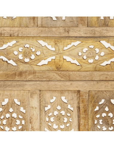 Divisorio a 4 Pannelli Intagliato 160x165cm Massello di Mango