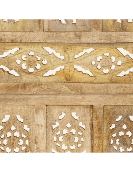 Divisorio a 4 Pannelli Intagliato 160x165cm Massello di Mango