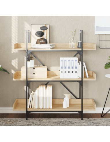 Libreria 3 Ripiani Rovere Sonoma 100x33x108,5 Legno Multistrato