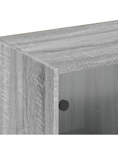 Libreria con Ante Grigio Sonoma 204x37x75 cm Legno Multistrato