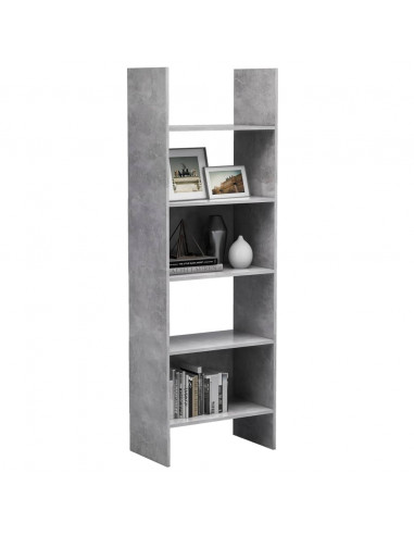 Libreria Grigio Cemento 60x35x180 cm in Legno Multistrato