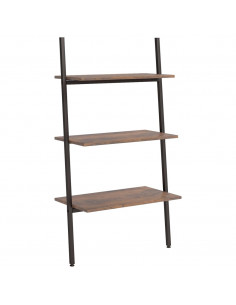 Scaffale Pendente a 3 Livelli Marrone Scuro e Nero 64x34x116cm 2