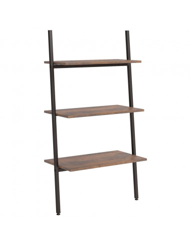 Scaffale Pendente a 3 Livelli Marrone Scuro e Nero 64x34x116cm