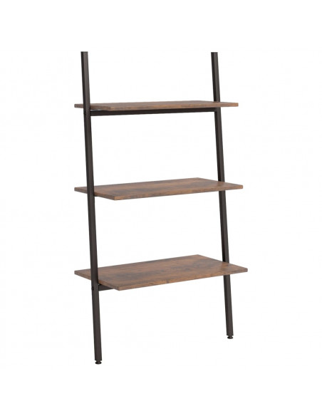 Scaffale Pendente a 3 Livelli Marrone Scuro e Nero 64x34x116cm