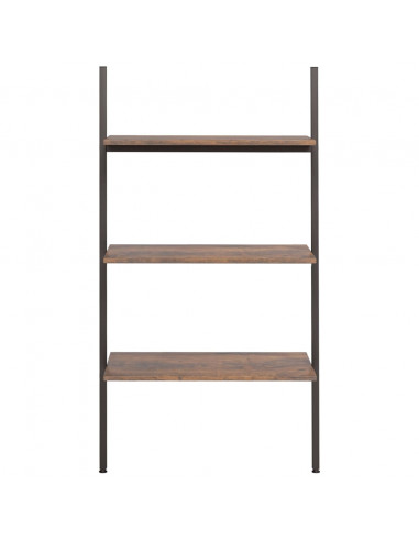 Scaffale Pendente a 3 Livelli Marrone Scuro e Nero 64x34x116cm